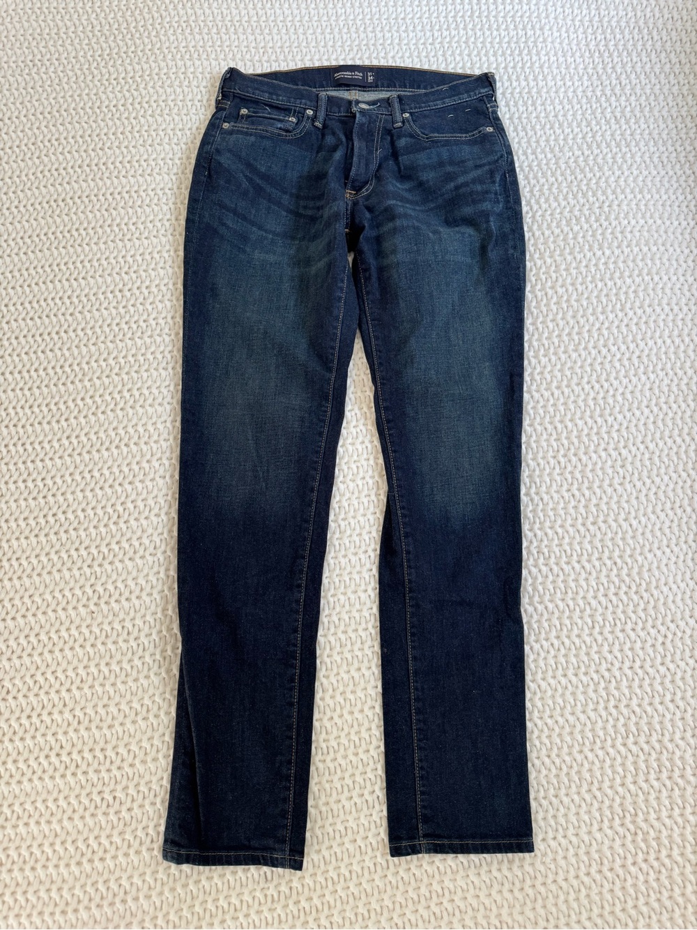 Abercrombie & Fitch Dark Indigo Straight-Leg Jeans